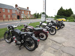 A line up of bikes at the café.